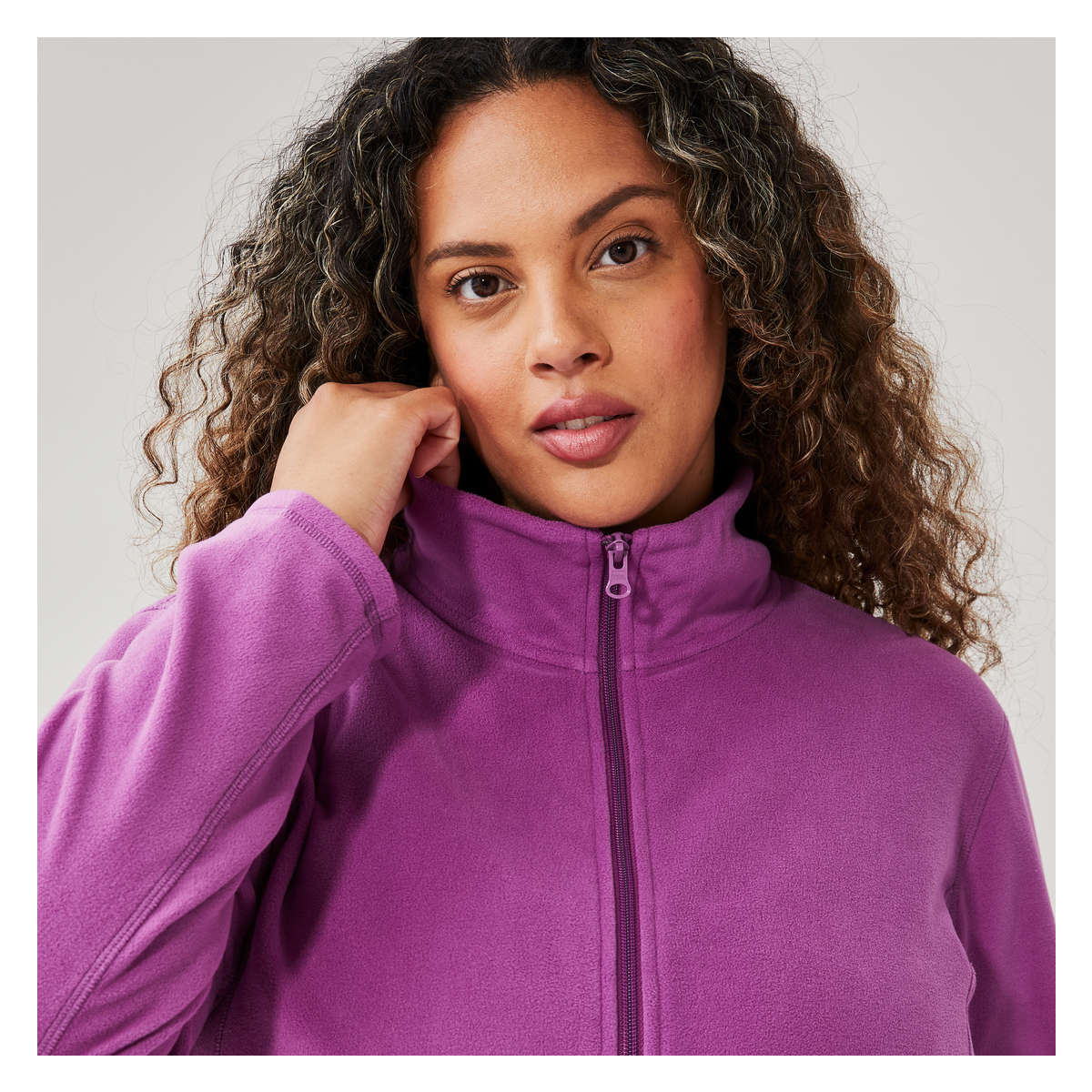 Women Active Fleece Jacket in Light Plum from Joe Fresh